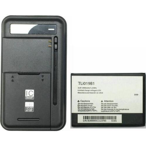 TLi019B1 1900mAh Battery +1x Universal Battery Charger For ALCATEL one touch POP C7 OT-7041 7041D Dual Phone