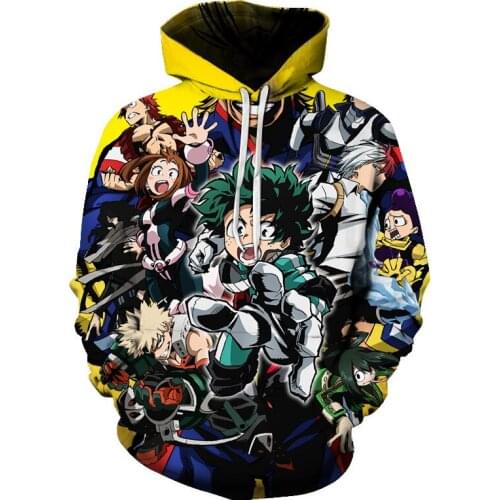 My Boku no Hero Academia Hoodie Sweatshirts Midoriya Izuku Bakugou Katsuki All Might 3D Hoodie Pullovers Cospaly Costume