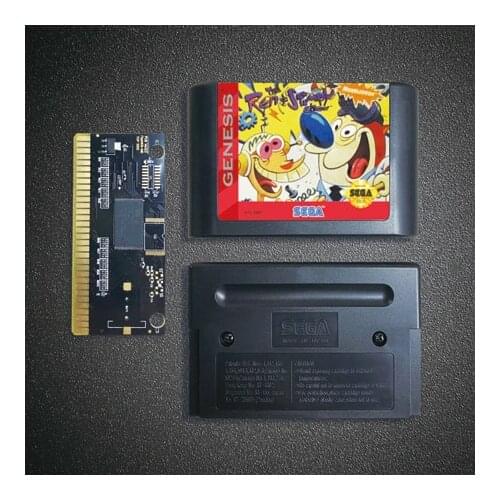 The Ren & Stimpy Show Presents Stimpys Invention - 16 Bit MD Game Card for Sega Megadrive Genesis Video Game Console Cartridge