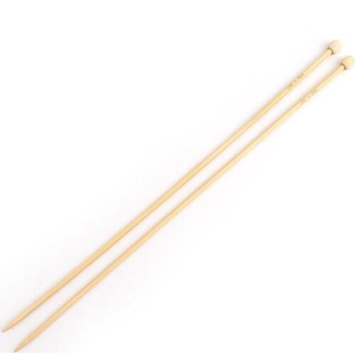 1 Set (US6 4.0mm) Bamboo Single Pointed Knitting Needles For Crafts DIY Clothing Needlework Natural Sewing Pins 34cm long