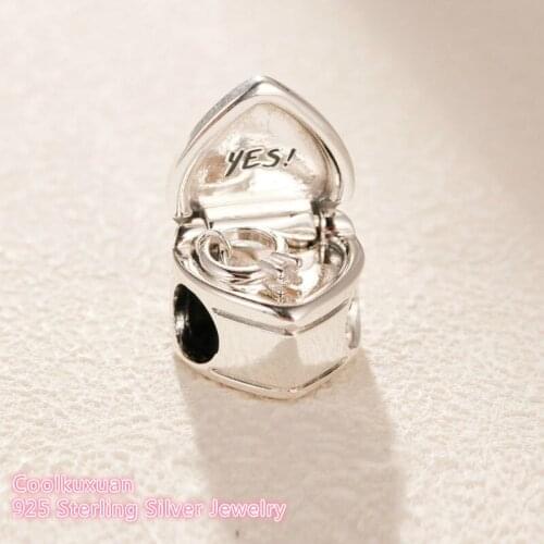 100% 925 Sterling Silver brand Logo Yes! Heart Charm beads Fits Original Pandora bracelets Jewelry Making