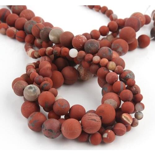 AAA Natural Matte Red Stone Jaspers Beads Loose Spacer Beads For Jewelry Making Diy Necklace Bracelet 15Inches 4/6/8/10/12mm