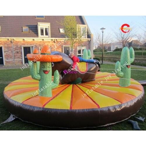 Free ship to door, 5m-17ft diameter Kids inflatable bull riding,crazy human bull rodeo game,cheap price bull for sale