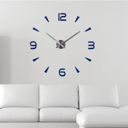Time Digital Large Self-adhesive Decoration 3d Wall Clock Modern Mute Diy Wall Clock Sticker Living Room Decoration
