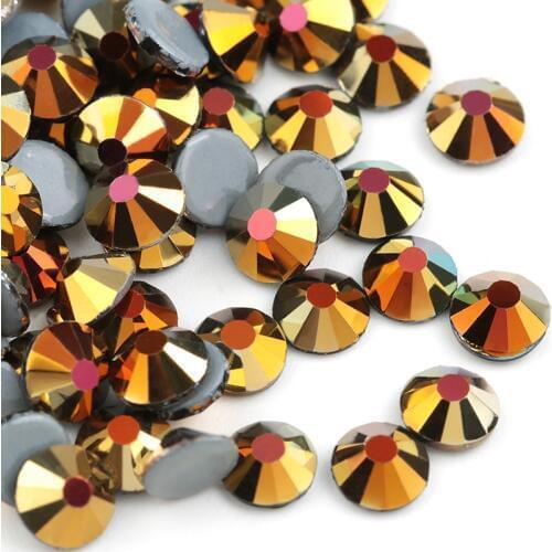 QIAO SS20 Rusty Red Hot-fix Rhinestones For Clothing&Wedding Garment Crystal Flat Back Hot Fix Rhinestone Accessories