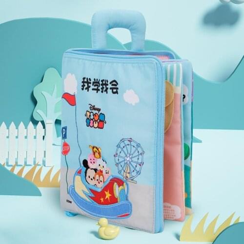 Disney Baby Cloth Books Toddler Basic Life Skill Mickey Minnie Early Learning Education Montessori Toy Story Toys For Girl Gfit