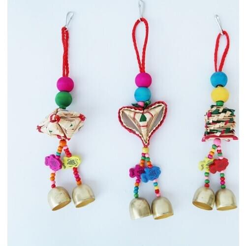 Parrot toy bird toy natural straw gnawing toy bell gnawing string wooden gnawing