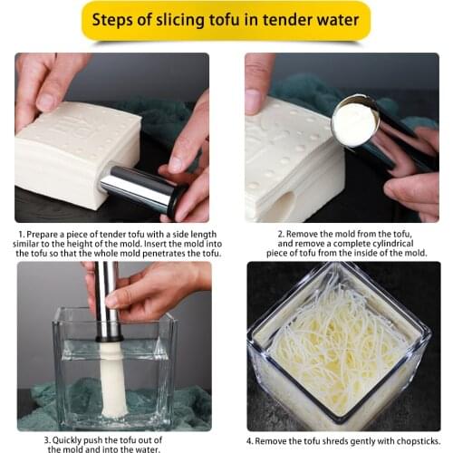Tofu Mesh Shredded Cutter Stainless Steel Household Tofu Shredding Pressing Mold Practical DIY Cooking Shredder Tool for Kitchen