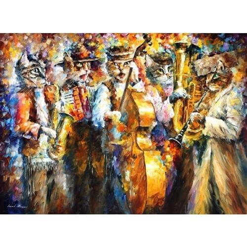 Painting for sale Colorful oil paintings Canvas kleizmer cats Modern Wall Art Home Decor High quality Handpainted
