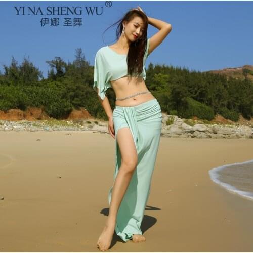 Summer New Adult Women Dancewear Belly Dance Clothes Top+Skirt Suit Girls Practice Costume India Bellydance Long Dress 2Pc/Set