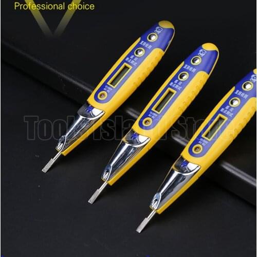 MECHANIC Multifunction Digital AC DC 12-250V Electrical LCD Display Voltage Detector Test Pen Pencil