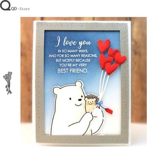 Love Balloon Metal Cutting Dies Scrapbooking Handmade Tools DIY Card Make Mould Model Craft Decoration New 2021 Wholesale