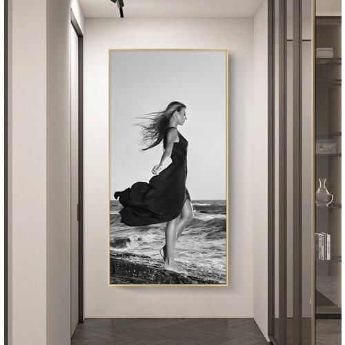 Fashion Modern Back and White Cuadros Canvas Painting Posters and Prints Scandinavian Wall Art Picture for Living Room Decor