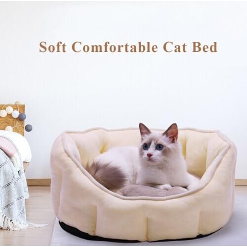 Washable 2020 New Soft Comfortable Cat Pet Litter Pad All Seasons Plush Pet Brood Shell Cat Bed kennel High Resilience PP Cotton