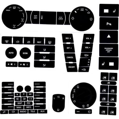 Steering Wheel Windows Headlight Climate Switch Worn Button Auto Stickers Decals Replacement For VW For Volkswagen Touareg 04-09