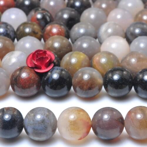 Natural Black And White Agate Smooth Round Beads Loose Gemstones Wholesale Jewelry Making Stuff Semi Precious Stone