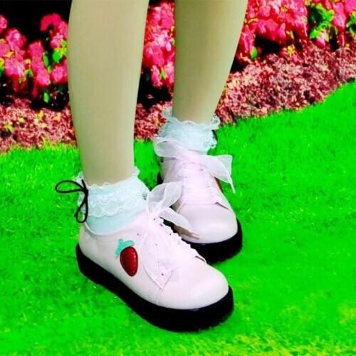 2019 new Japanese retro round head college student shoes Heavy-Bottomed Strawberry Cosplay JK Uniform Lolita Shoes