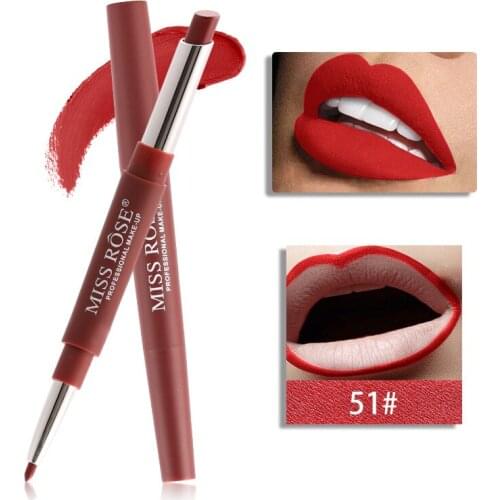 Sexy Red Professional Makeup Double-end Lipstick Lasting Lipliner Makeup Set Waterproof Matte Moisturizer Lip Liner Stick Pencil