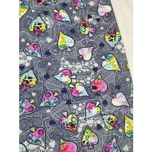 Spades Love heart Various Color Poker Darkly Cotton Fabric Sewing Home Cloth Dress Textile Tissue Patchwork digital Print