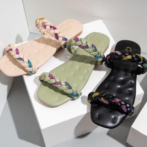 Womens Slippers Flat Sandals Summer Woman 2021 Shoes Roman Flats for Designer Beach Flip Flops Fashion Rubber Ladies Flip-flops