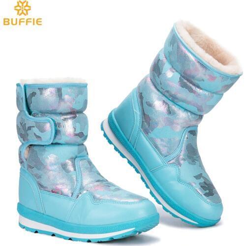 Warm boots Turquoise Blue fashion colour winter 2018 new style female shoes waterproof upper thick plush insole popular selling