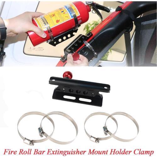 Universal Adjustable Roll Bar Fire Extinguisher Mount Holder Clamps Aluminum For Polaris RZR Ranger For Jeep Wrangler JK TJ CJ