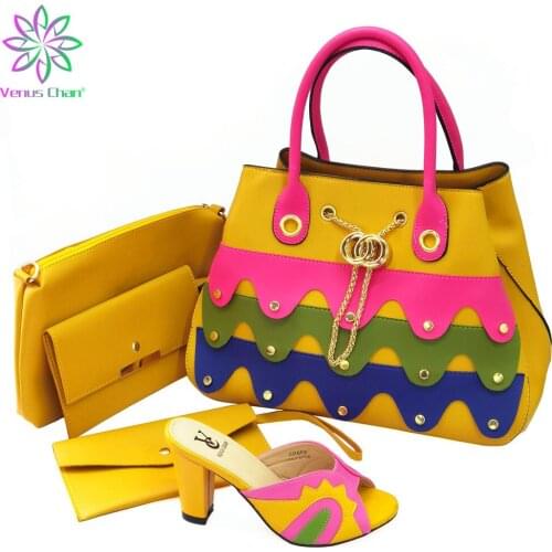 Party Italian Ladies Shoes and Bags To Match Set Shoes and Bag Set African Sets 2021 Luxury Shoes Women Decorated with Appliques