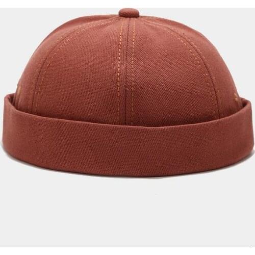 LDSLYJR Vintage Docker Cap Brimless Hat Breathable Beanie Hats Cotton Adjustable Solid Color Landlord Sailor Cap Men and Women10