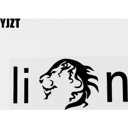 YJZT 17.2CM×7.6CM Animal Lion Graphical Car Sticker Decal Black/Silver Vinyl Car-styling 8C-0641