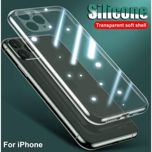 Lens Protection Phone Case For iPhone 11 12 Pro Xs MAX X XR Case Silicone Soft Cover iphone 6 6S 7 8 Plus 5S SE Transparent Case