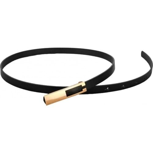 Women Fashion Belt Faux Leather Slim Belt Metal Buckle Waistband Strap Dress Accessories