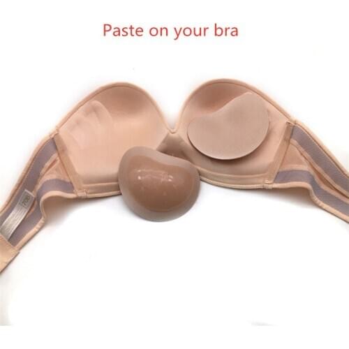 1 pair Self-adhesive to Underwear Chest Hidden Cover Breathable Thick Sponge Bra Insert Chest Pad Outdoor Chest Occlusion