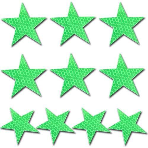 10pcs 60mm Reflector Tape Green for Toyota High Intensity Security Marking Tape Five-pointed Star For Car Reflectors Rear