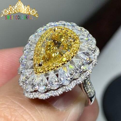 100% 18K 750Au Gold Moissanite Diamond Ring D color With national certificate MO-00122