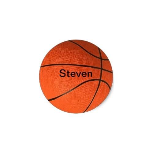 3.8cm Personalized with Your Name Basketball Sticker