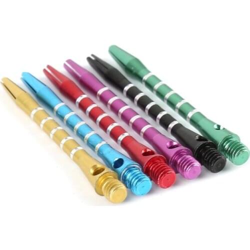 6PCS Aluminum Alloy Darts Shafts 53mm Aluminum Stem Shafts 3 Colors Black+Blue+Red 2BA Thread Dart Replacement