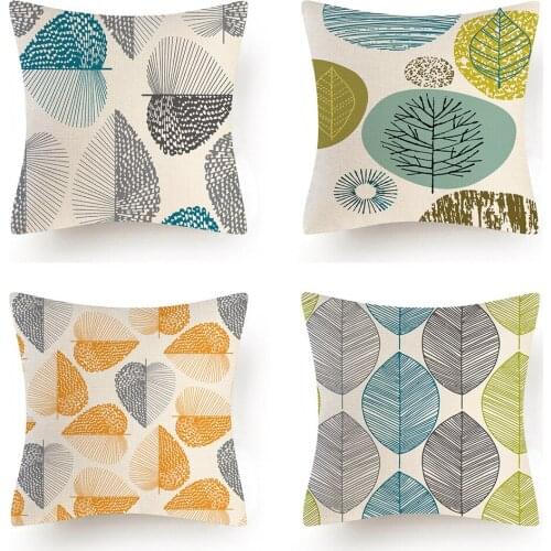 Abstract Leaves Cushion Cover Tropical Plant Cushion Cover Abstract Geometric Decorative Pillow Case For Sofa Pillowcover