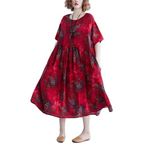 ARCSINX Print Dress Women Plus Size 4XL 5XL 6XL Short Sleeve Summer Dresses And Sundresses Woman Oversized Dresses Women 7XL 8XL