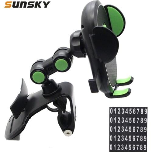 Car Mobile Phone Holder Dashboard Rearview Mirror Sun Visor Bracket Multi-Function Temporary Stop Sign Holder