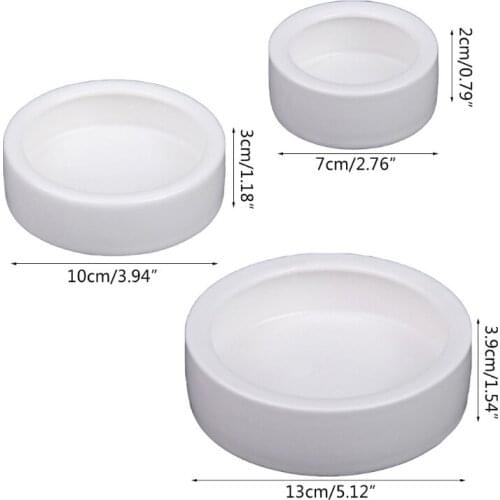 50LB White Ceramic Reptile Round Feed Bowl Worm Dish Pet Bowls Mini Food Water Anti-Escape Reptile Feeder for Anoles Bearded Pet