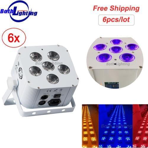 Wireless Battery Led Par Wash Uplighting 6X18W RGBWA 6in1 DMX DJ Disco Wedding uplights