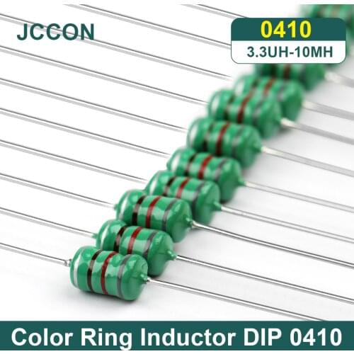 50Pcs Color Ring Inductor DIP 0410 1UH 2.2UH 4.7UH 10UH 22UH 33UH 47UH 100UH 220UH 330UH 470UH 1MH 2.2MH 3.3MH Inductance