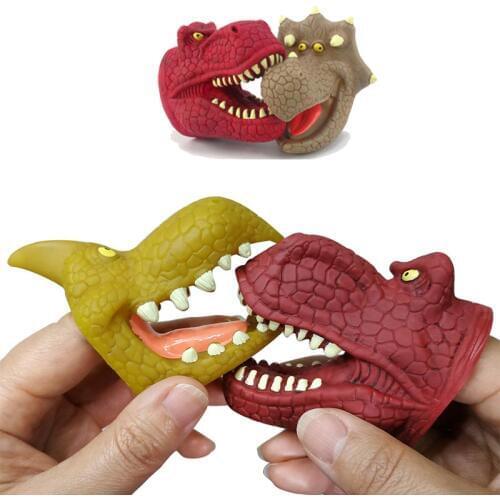 Dinosaur toys finger dolls puppet Soft Rubber Dinosaur Toys 3D Dinosaur Jurassic Tyrannosaurus Rex Model hand dolls