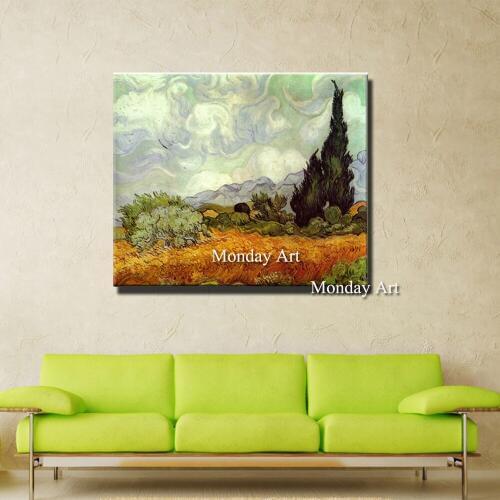 Handmade The Harvest (Wheatfields) Reproduction Vincent Van Gogh Oil Painting On Canvas For Home Decor World Famous Paintings