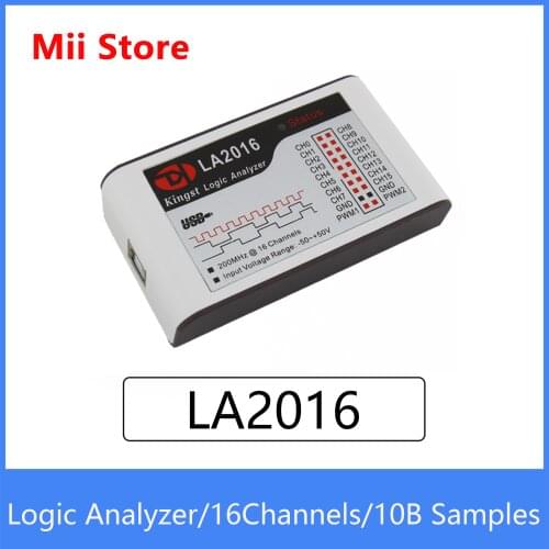 Kingst LA2016 USB Logic Analyzer 200M max sample rate,16Channels,10B samples, MCU,ARM,FPGA debug tool, English software