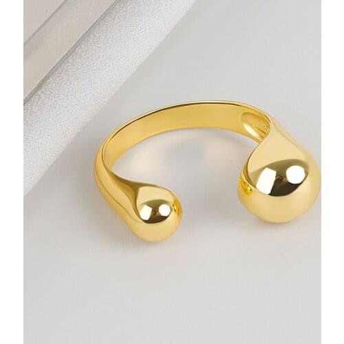 S925 Sterling Silver open ring for women men Charm fashion Hot Sell smooth Drop open Ring jewelry Lowest Factory Price