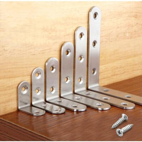 Stainless Steel 90 Degree Angle Bracket,Corner Brace Joint Bracket Fastener Furniture Cabinet Screens Wall,with Screws 1 PCS
