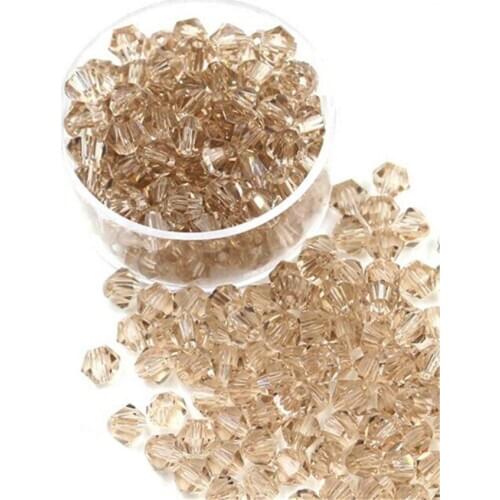 MHS.SUN 3MM-8MM Champagne Color Bicone Beads AAA loose Spacer Beads Glass Crystal Beads For DIY Jewelry Making Wholesale