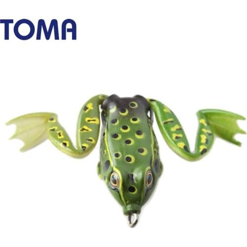 TOMA 1PCS Handmade Soft Frog Topwater Fishing Lures 5cm 6.5cm Floating Soft Plastic Rubber Snakehead Bait
