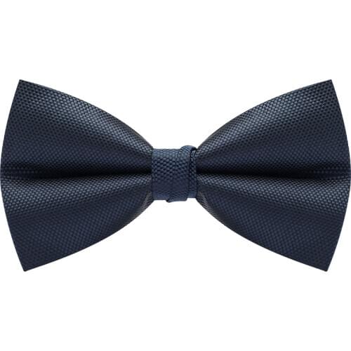 New Fashion Mens Bow Ties for Wedding Party European Pattern Bowtie Club Banquet Butterfly Tie with Gift Box Navy Blue